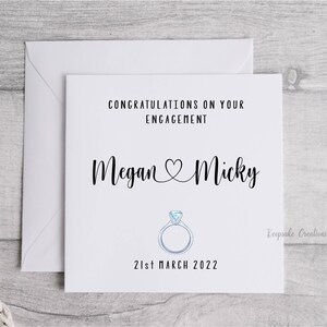婚約おめでとうカード、婚約カード、パーソナライズされた婚約カード、幸せなカップルへ、婚約おめでとう