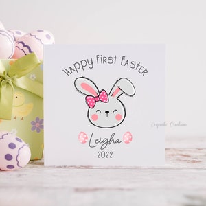 Bébé première carte de Pâques, carte de Joyeuses Pâques, 1ère Pâques, première carte de Pâques de bébé, bébé Pâques, carte de Pâques bébé garçon
