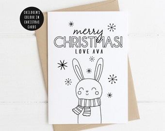 Colouring Christmas Cards, personalised Colour In Cards, Kids Christmas Crafts, Children’s Christmas Activity