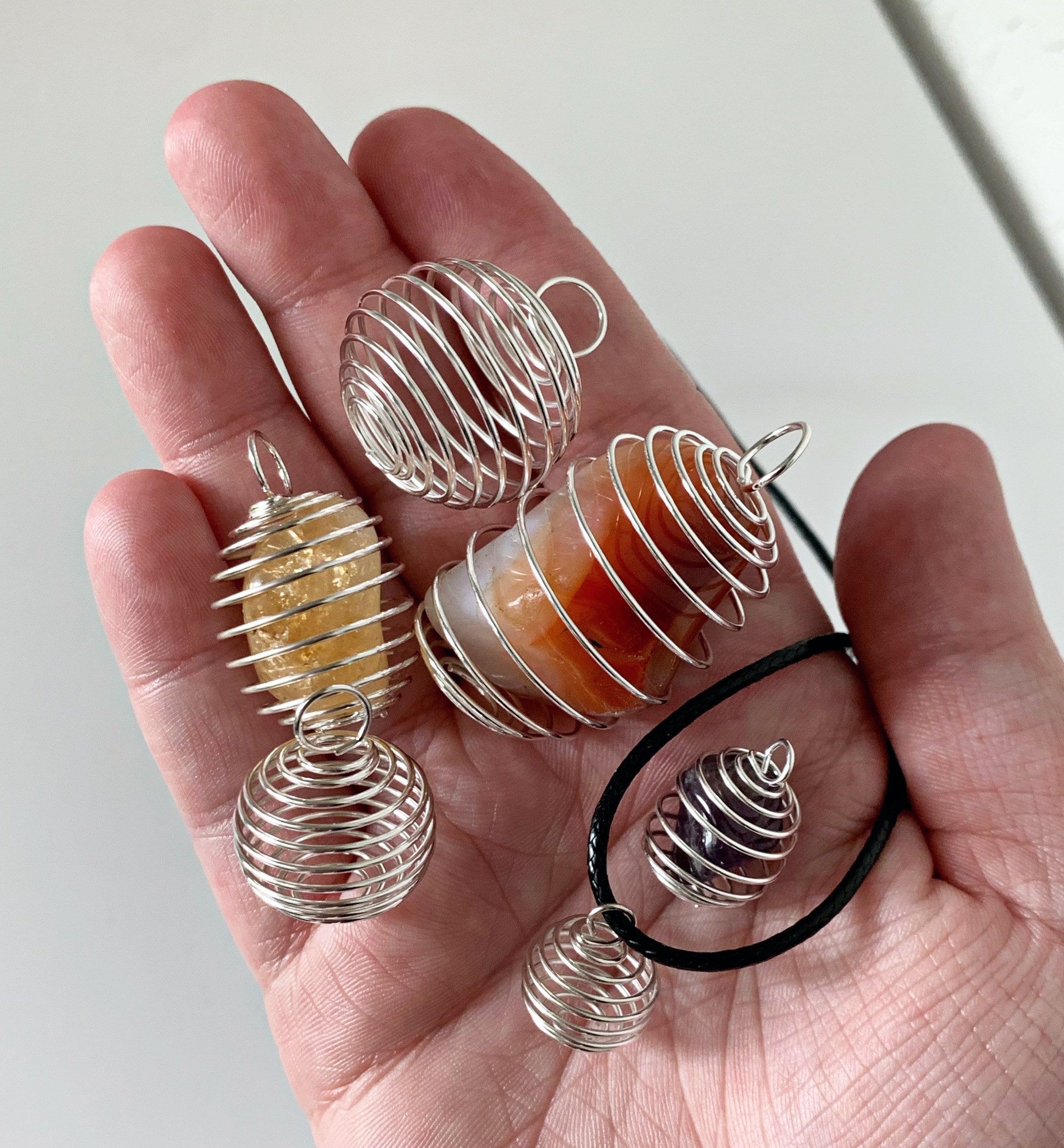 Cage Pendants / 20” Cord Necklaces / Crystal Jewelry / Gifts for Witc…