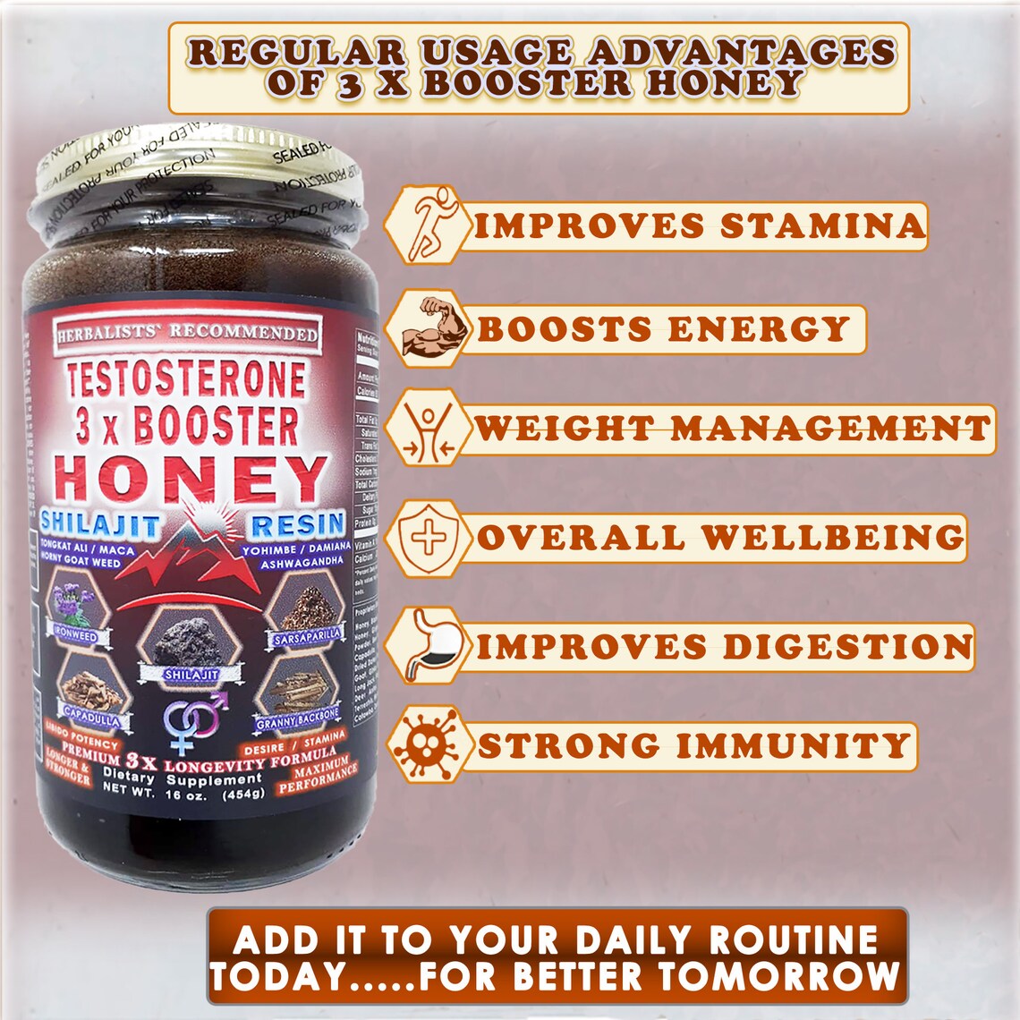 Libido Testosterone Booster Herbal Honey Blend Raw / Etsy