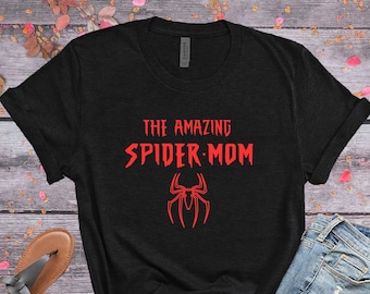 Spider Mom Shirt, Mother's day Shirt, Mom Mimi Gigi Aunt shirt, Mother's Day Gift, Mother t shirt, Mom Est shirt, The Amazing Spider Mom tee