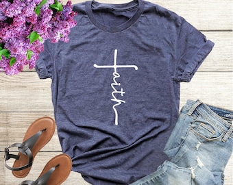 Glaube T-Shirt, Jesus Shirt, christliches Shirt, Glaube Shirt, Kreuz Shirt, Glaubenskreuz, religiöses Shirt, Kirche, Jünger, Liebe, Gnade,