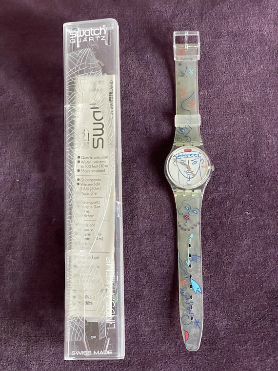 Swatch Watch GK207 flowers 1995 Designed by Lindsay Kemp Etsy