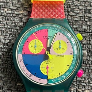 Swatch Watch Chronograph SCL100 flash Arrow 1991 | Etsy