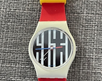 SWATCH / スウォッチ　FOLLOW ME　GJ101　電池交換済み Original Vintage 1987 Men's Swatch Watch - 