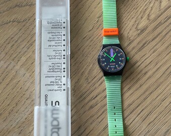 Swatch スウォッチ 初代ストップウォッチ JESS'RUSH SSB100 Yahoo!オークション - 未使用 初代ストップウォッチ 黒緑