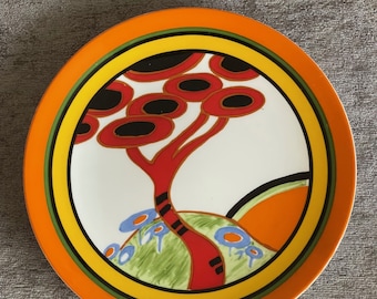 Clarice Cliff Bizarre "RED TREES" Teller