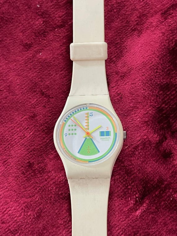 Swatch Watch - LW124 - GREENGO Vintage 1989 Swatch Lady GREENGO LW124 - Unworn Mint  main image 2