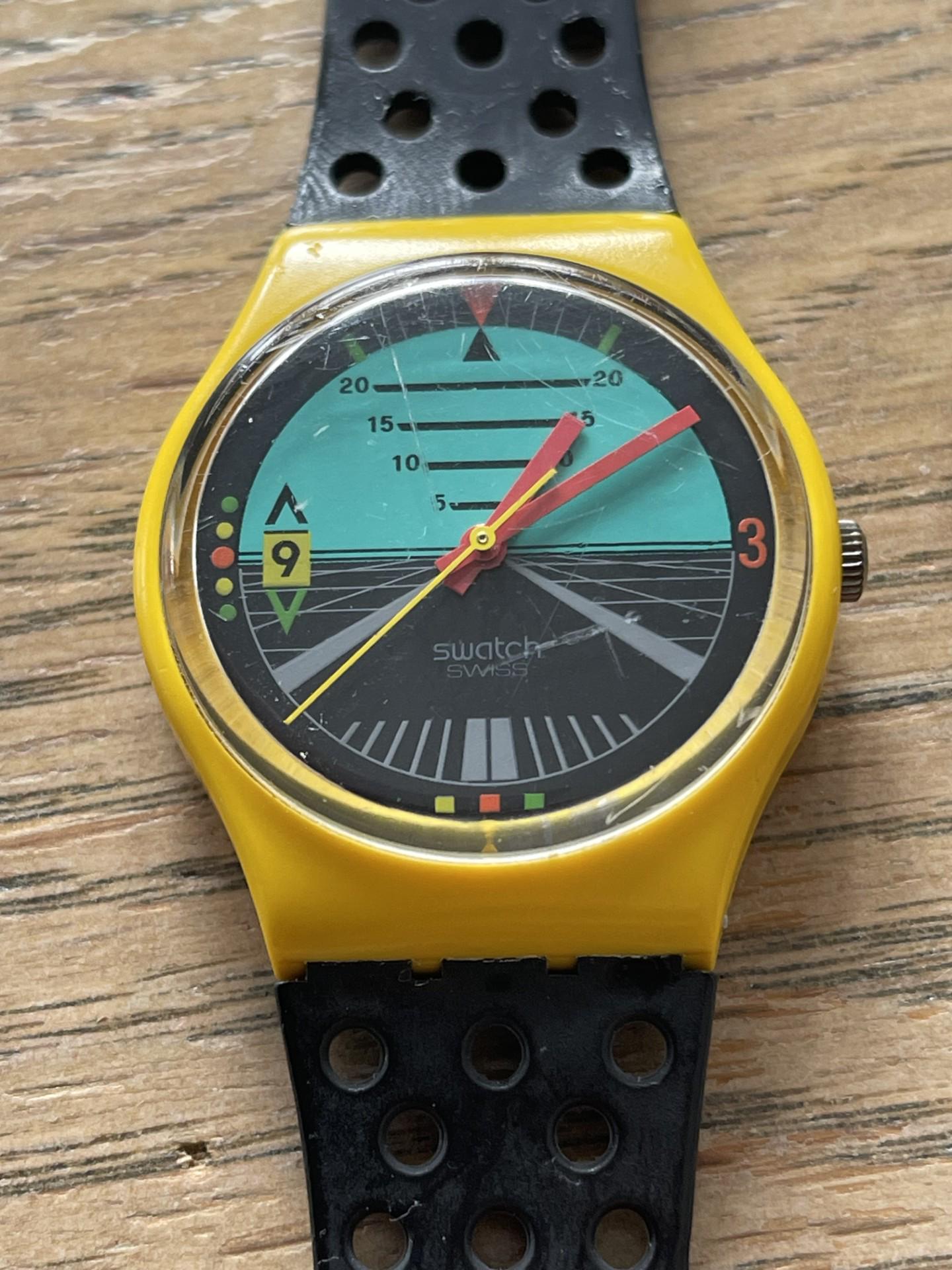 Swatch Watch GJ101 FOLLOW ME 1987 Original. Extremely Rare and Collectable