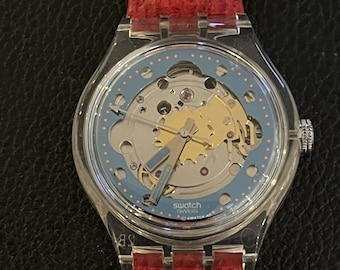 Swatch Watch Automatic SAK101 "RED AHEAD" 1992. Original. Very Rare