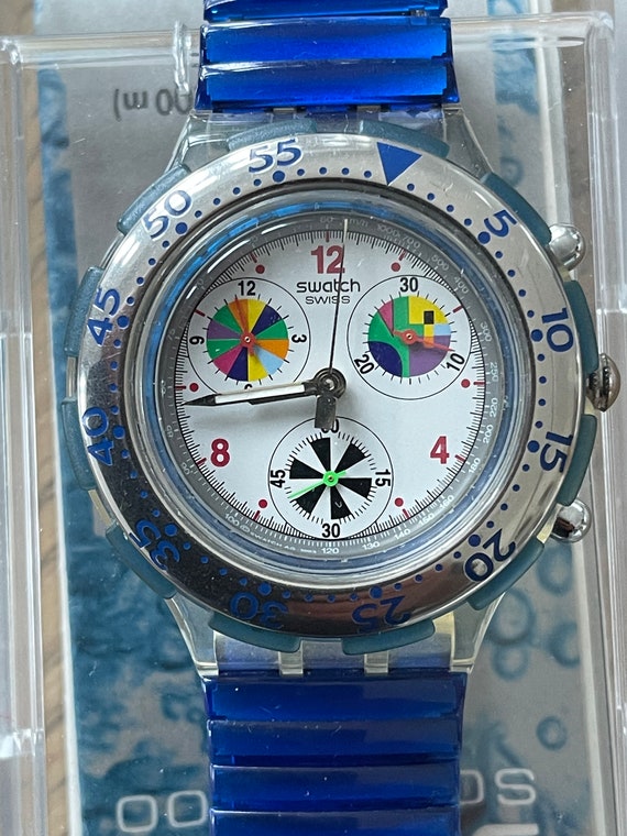 Swatch Watch SBK102/3 bagnino Aquachrono 1994 Etsy