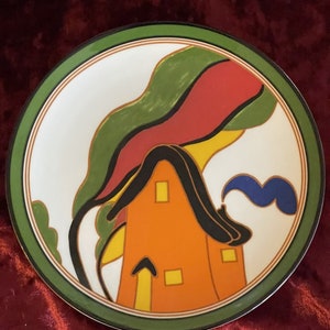 Clarice Cliff Bizar &quot;ORANGE HOUSE&quot; bord