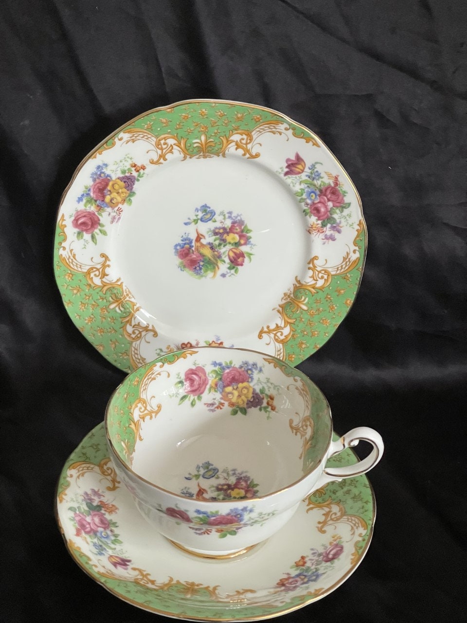 Paragon Rockingham Paragon Green Rockingham Tea Set Complete With Teapot - Etsy