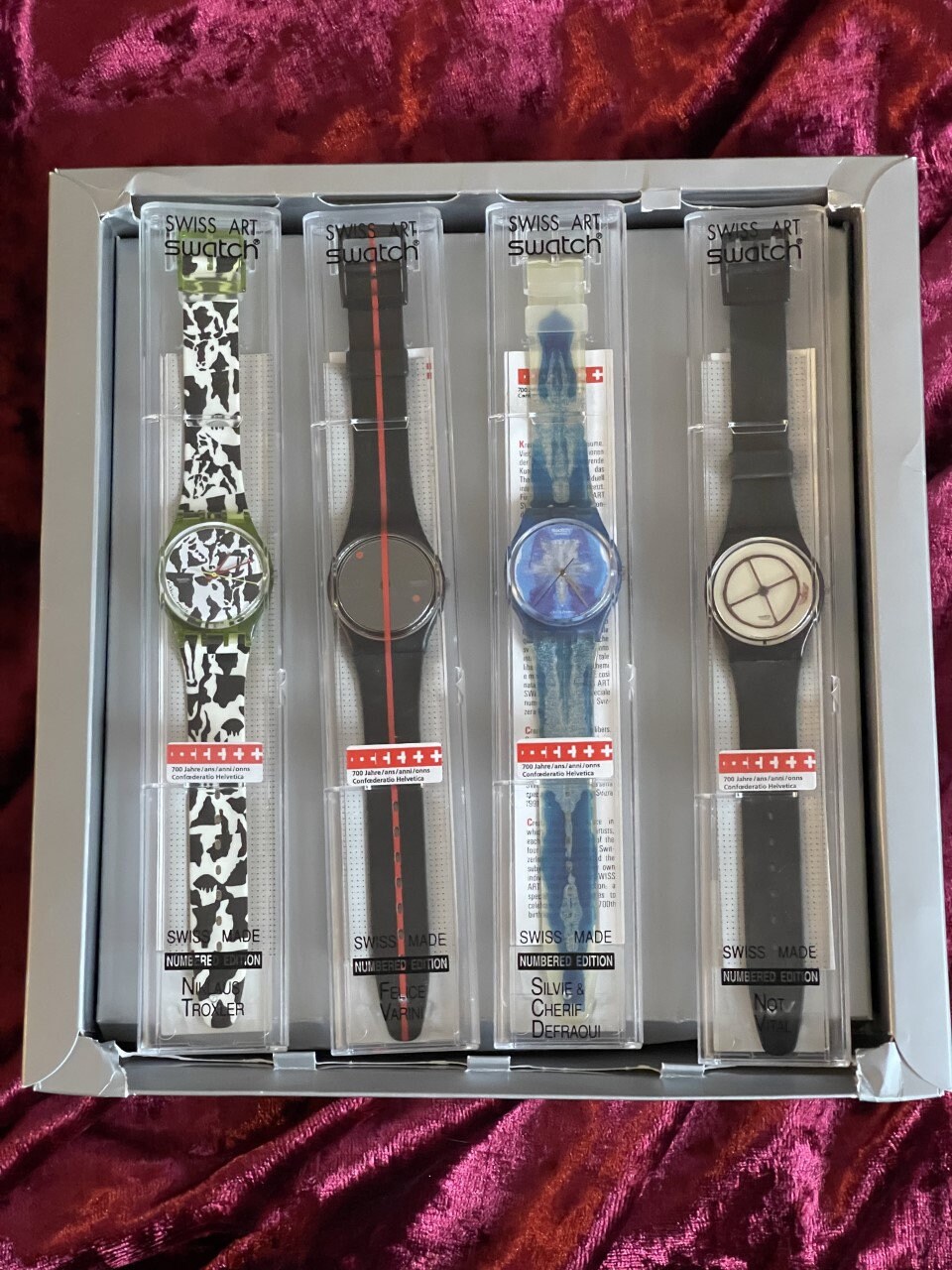 Swatch 700th Anniversary Special Box Set 4 Artists Watches Swatch 700th Anniversary Special Box Set 4 Artists Watches