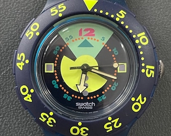 Vintage Swatch Watch NEW 1993 Very Good Condition Running Aqua
