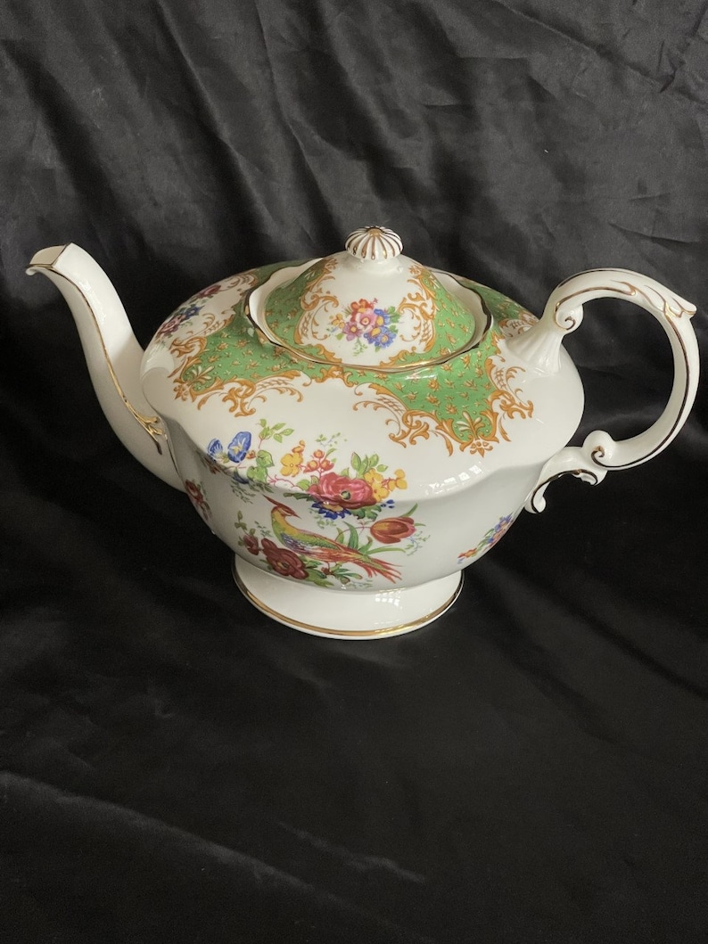 Paragon Rockingham Paragon Green Rockingham Tea Set Complete With Teapot - Etsy