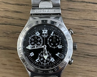 swatch - swatch 腕時計 クロノグラフ IRONY デイト 稼働品 黒の