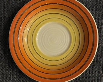 Clarice Cliff Bizarre &quot;SUNGOLD&quot; Saucer. Art Deco. 1930&#39;s. Hand Painted. Stunning Item. Very Rare