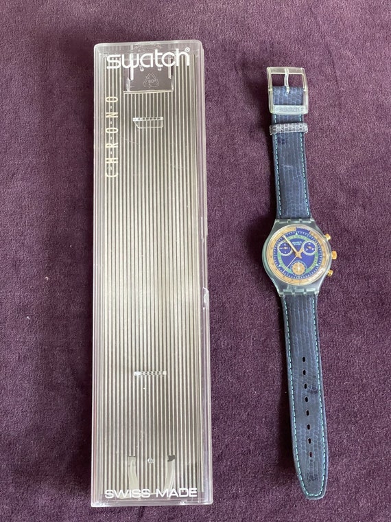 Swatch Watch Chronograph SCG104 "HITCH HIKER" 1994 Vi… Gem
