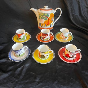 Clarice Cliff Coffee Set - Etsy UK
