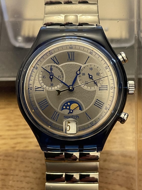未使用品 スウォッチ クロノグラフ MOON DATE SCN402 1995年 未使用品 スウォッチ クロノグラフ MOON DATE SCN402 1995年