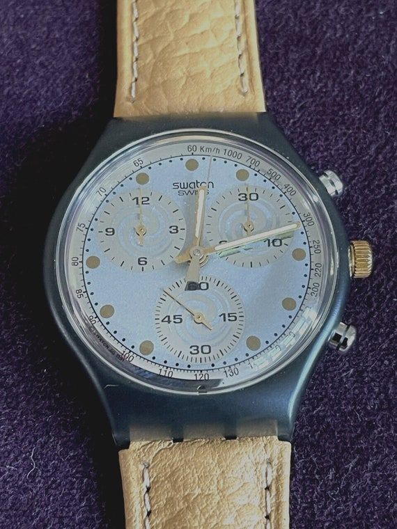Swatch Watch Chronograph SCM101 "SIRIO" 1992 Vintage … Gem