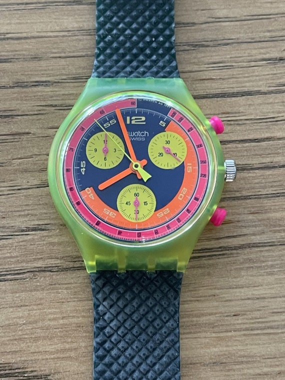 Swatch Watch Chronograph SCJ101 "GRAND PRIX" 1991… - image 1