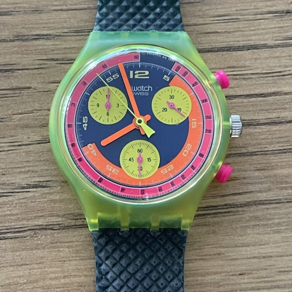 Zegarek Swatch Chronograph SCJ101 "GRAND PRIX" 1991 Vintage Original Nowy stan i działanie. Bardzo rzadki