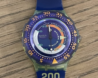Montre Swatch SDJ100 "COMING TIDE" Original Scuba 1992. Très rare et de collection