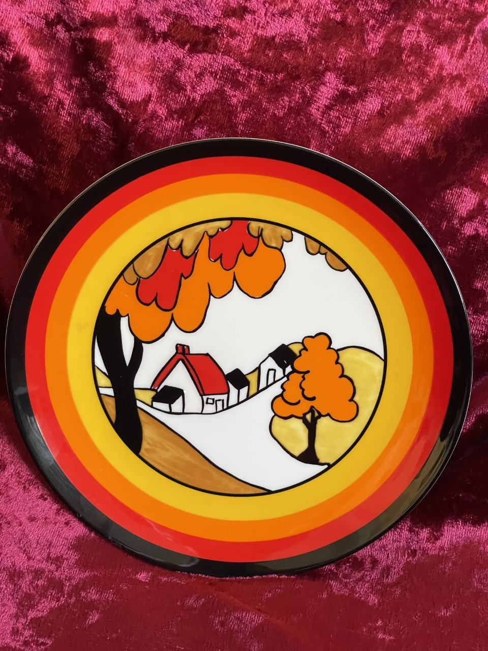 Clarice Cliff Bizarre "HOUSE AND BRIDGE" Plate
