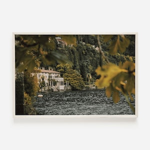 Lake Como Villa Print, Italy Wall Art, Moody Printable Art, Varenna Printable Art, Lake Como Photograph, Italian Villa Wall Art, Large Print