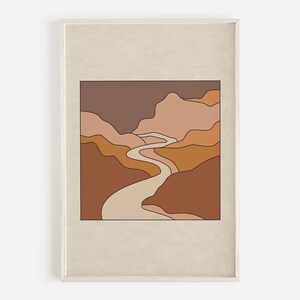 Deserted Path, Vintage Vibes, Abstract Art, Modern Art, Boho Wall Art, Earth Tone Art, Desert Boho, Mountain Art, Downloadable Printable Art