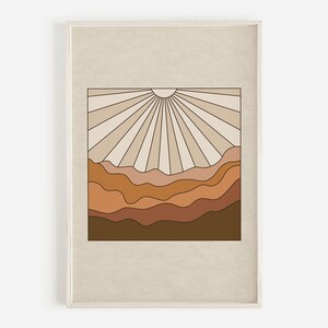 Shining Down, Vintage Inspired Art, Abstract Art, Modern Art, Boho Wall Art, Desert Landscape, Earthy Neutrals, Downloadable Printable Art