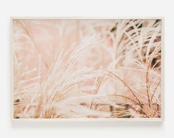 Abstract Dried Grass Photo, Farmhouse Wall Art, Pastel Poster, Botanical Wall Art, Dried Grass Printable, Bedroom Printable, Nature Wall Art