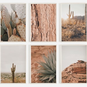 Wüsten-Set 6 Drucke, Sedona-Druck-Set, Süd-West-Wüste, druckbare Wandkunst, Landschaftsfotografie, Galerie-Wand-Set, Neutrale Töne Set
