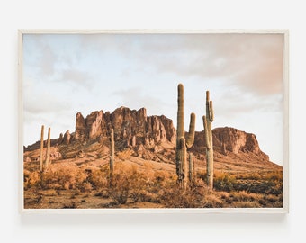 Arizona Mountain Desert Saguaro, Lost Dutchman State Park, Superstition Mountain Range, Desert Landscape, Mountain Desert Scenery