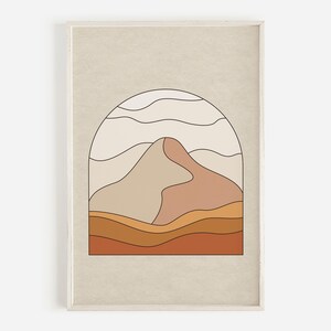 Mountain Shadow, Vintage Inspired Art, Boho Wall Art, Modern Art, Abstract Art, Desert Landscape, Earthy, Downloadable Printable Art