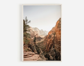 Zion Canyon Print, Southwest Desert, Zion National Park, Angels Landing View, Desert Printable, Boho Western Decor, Zion Canyon Poster