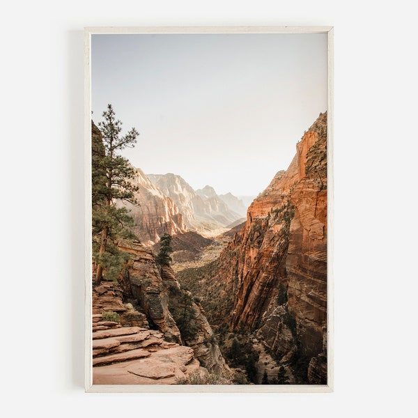 Zion Canyon Print, Southwest Desert, Zion National Park, Angels Landing View, Desert Printable, Boho Western Decor, Zion Canyon Poster