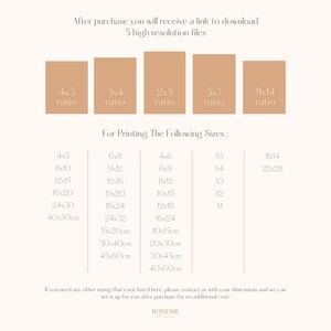 May include: A chart showing different aspect ratios for digital images and corresponding print sizes in inches and centimeters. The chart includes ratios like 4x5, 3x4, 2x3, 5x7, and 11x14. The print sizes range from 4x5 inches to 40x60 inches.