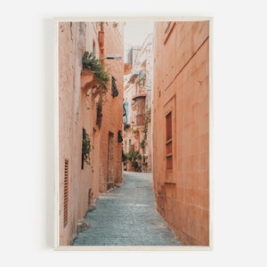 Moroccan Alley Wall Art, Marrakech Print, Terracotta Architecture, Moroccan Street, Downloadable Print, Printable Art
