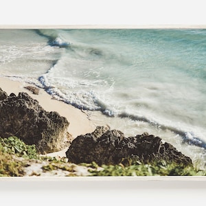Mexico Beach Print, Tulum Wall Art, Coastal Home Decor, Mexico Shoreline, Tulum Poster Print, White Sand Beach in Mexico, Tropical Oasis Art