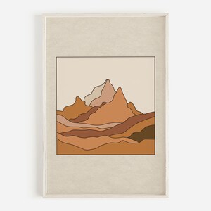 Rising Above, Vintage Vibes, Modern Art, Abstract Art, Boho Wall Art, Mountain Print, Desert Boho, Neutral Tones, Downloadable Printable Art