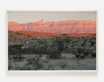 Texas Desert Art Print, Desert Sunset, Big Bend Wall Art, Texas Travel Poster, National Park Print, Digital Download