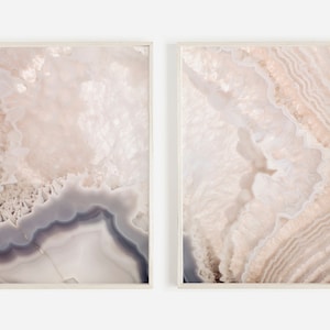 Boho Geode Print Set, Agate Printable, Set of 2 Prints, Boho Printable, 2 Piece Wall Art, Neutral Wall Art, Downloadable Print Set