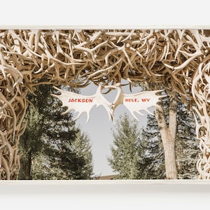 Antler Arch Photo, Jackson Hole Wyoming, Wyoming Landmark, Jackson Hole Print, Antler Arch Wall Art, Deer Antler Poster, Wyoming Printable
