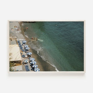 Mediterranean Beach Print, Beach Umbrella Poster, Coastal Italy Wall Art, Summer Travel Art, Italian Seaside Poster, Living Room Decor