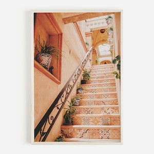Boho Stairway Print, Neutral Wall Art, Moroccan Print, Stairway Wall Art, Moroccan Wall Art, Downloadable Print, Printable Art