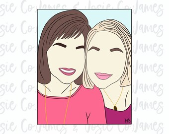 digital portrait, minimalist drawing, custom photo, doodle portrait, download, PNG, SVG, sublimation, vinyl, print